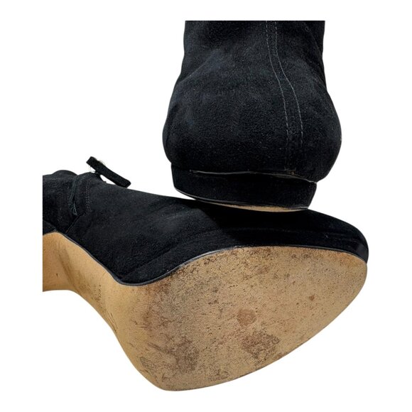 GIUSEPPE ZANOTTI EVA Black Kid Suede Platform Stiletto Bootie - Picture 7 of 11